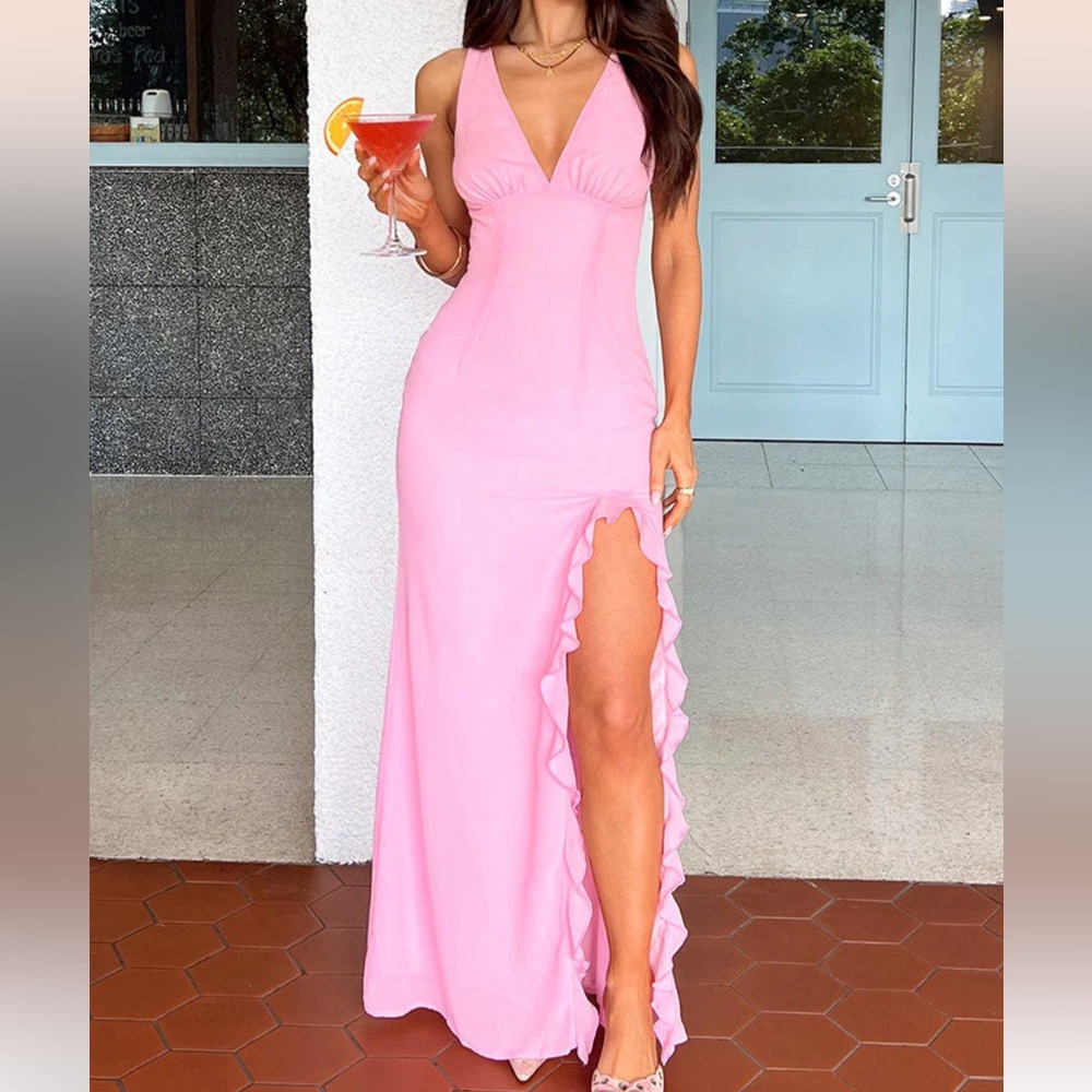 Kris Pink Maxi Dress